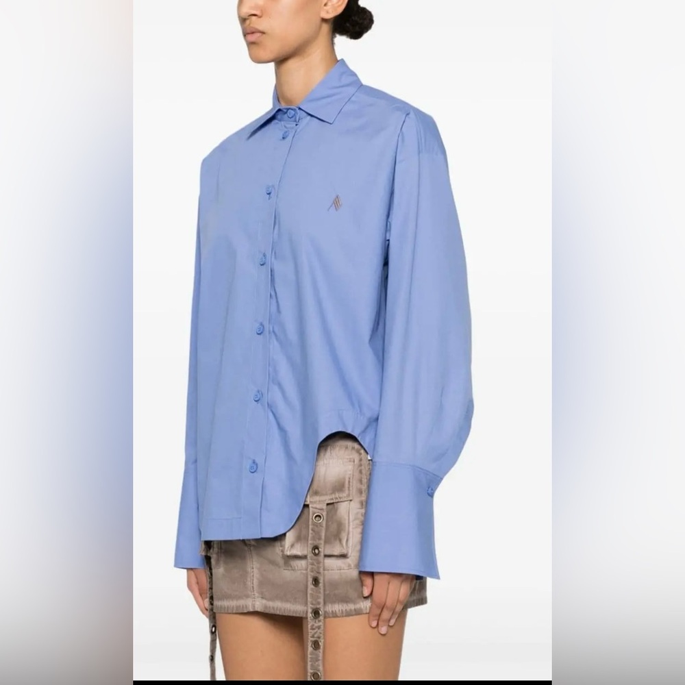 The Attico Diana Long-sleeve Shirt in Blue